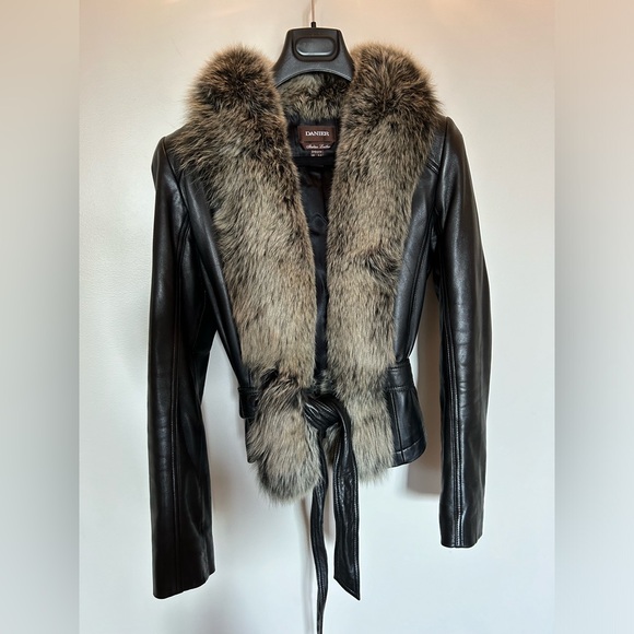 Danier real leather and real fox fur jacket 2xs thinsulate - Picture 3 of 8